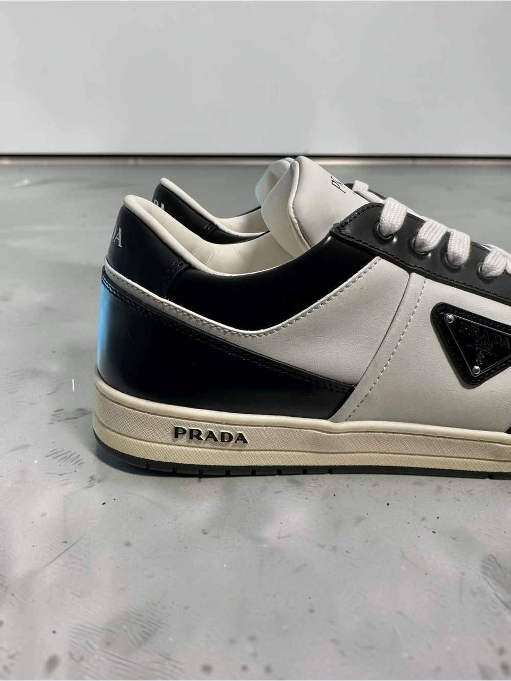 Prada Cream & Black Low-Top Men's Sneakers - Picture 5 of 11